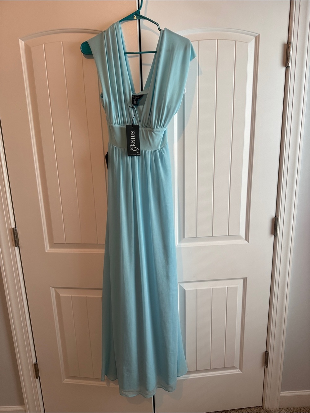 White House Black Market Light Blue V-Neck Maxi Dress